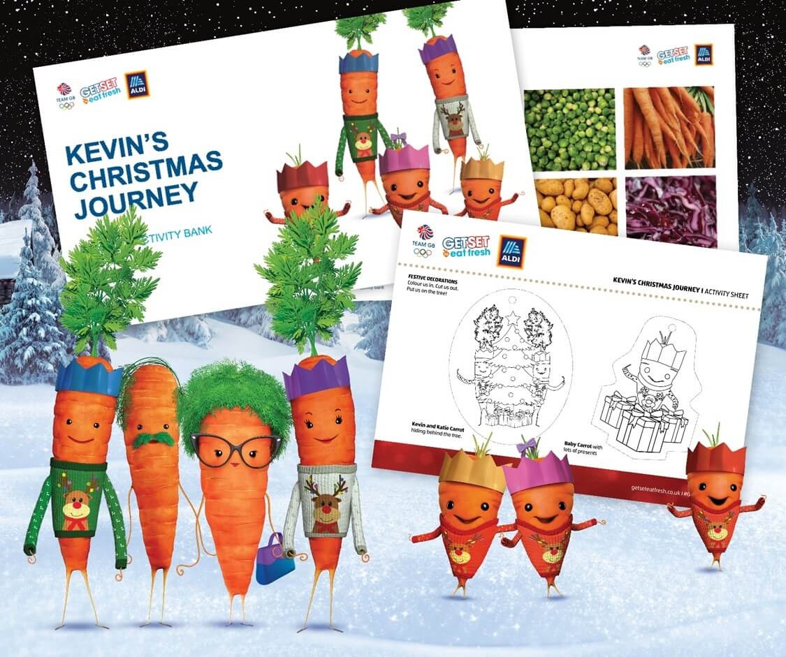 Team GB and Aldi recruit Kevin the Carrot to inspire healthy eating in schools with their latest festive resources and prizes